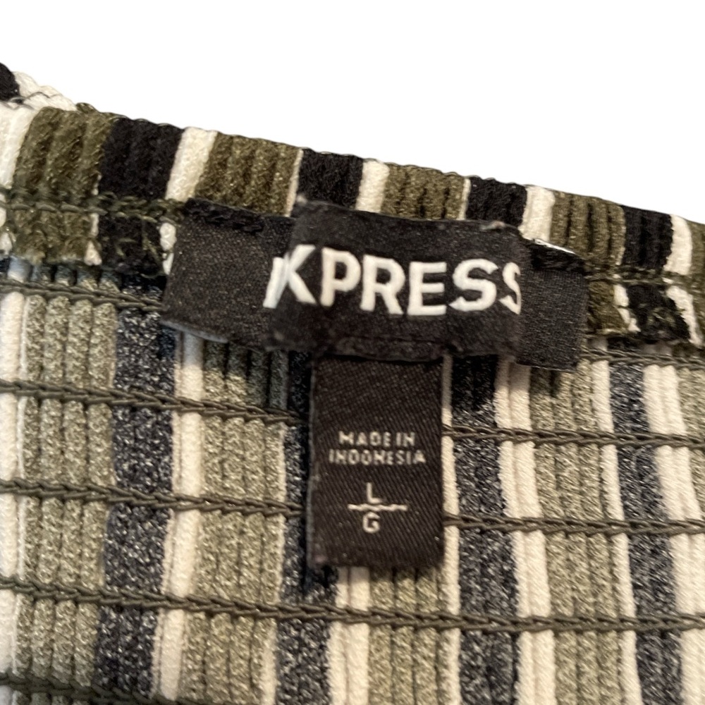 B3- Express Stripe Wide Leg Pant Romper Size Large - Picture 4 of 4